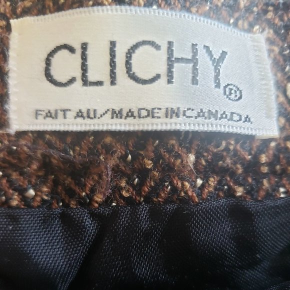 Vintage brown tweed mini-skirt with yellow flecks - Picture 3 of 3